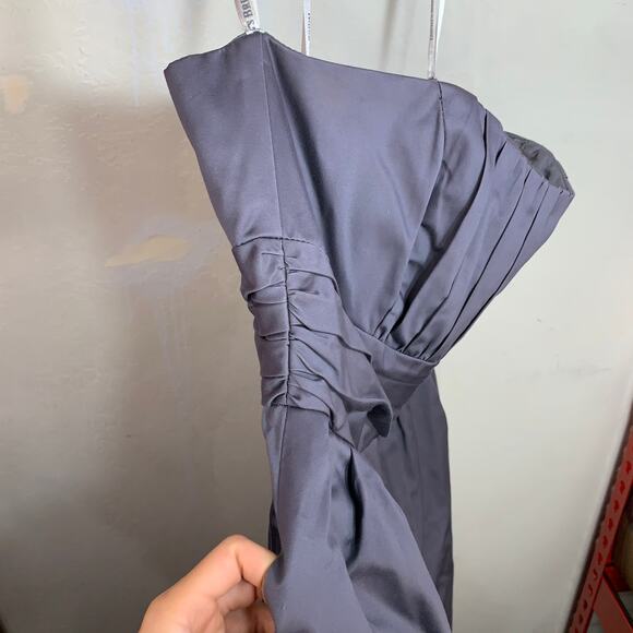 David’s Bridal cotton strapless dusty purple grey dress Size 8 - Picture 6 of 11